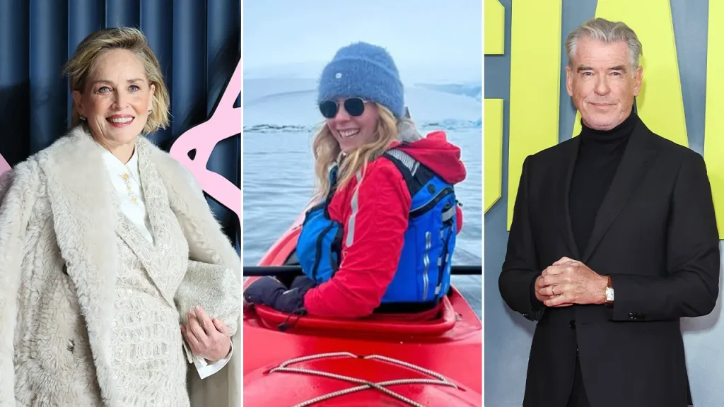Sharon Stone and Pierce Brosnan back woman's solo journey rowing across the Atlantic
