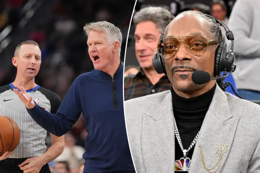 Snoop Dogg provides an exciting commentary on Steve Kerr's ejection