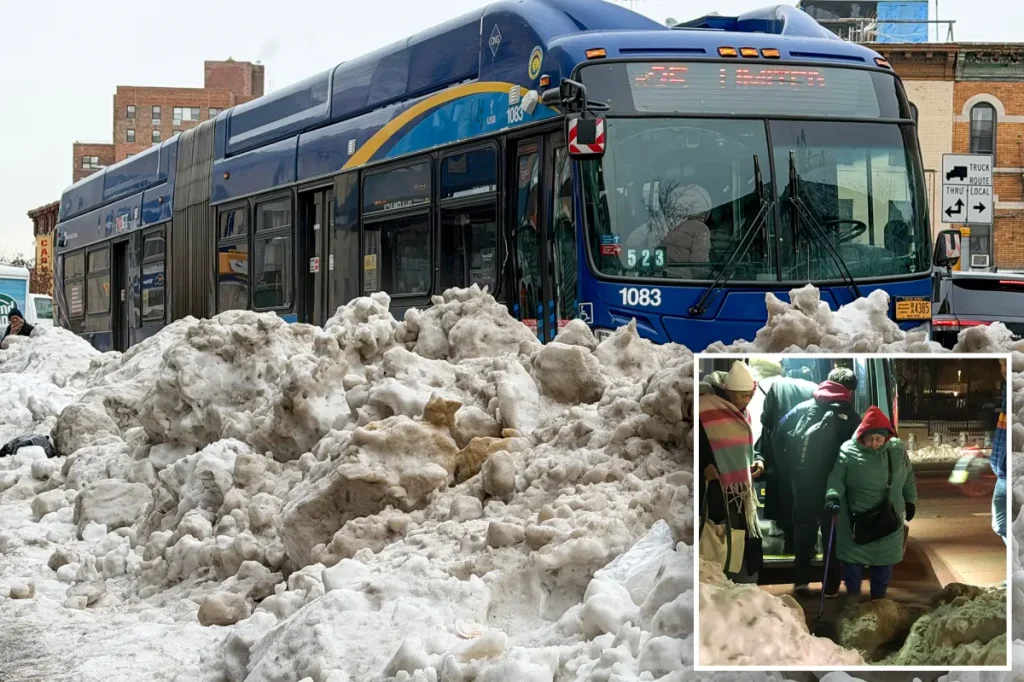 Snow accumulates at NYC bus stop near cancer center for days, blocking access for wheelchair and cane users
