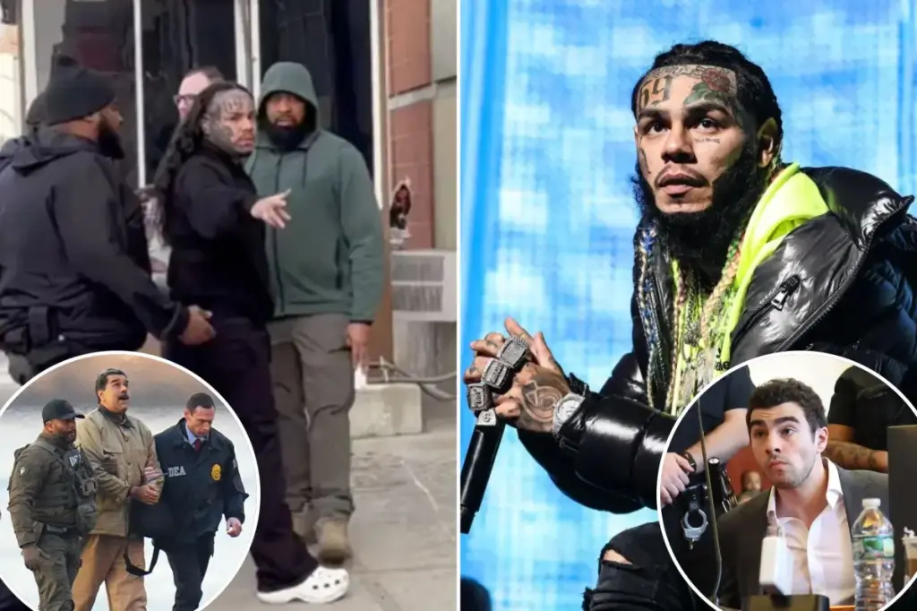 Tekashi 6ix9ine arrives at notorious New York City jail where Nicolas Maduro and Luigi Mangione are being held.