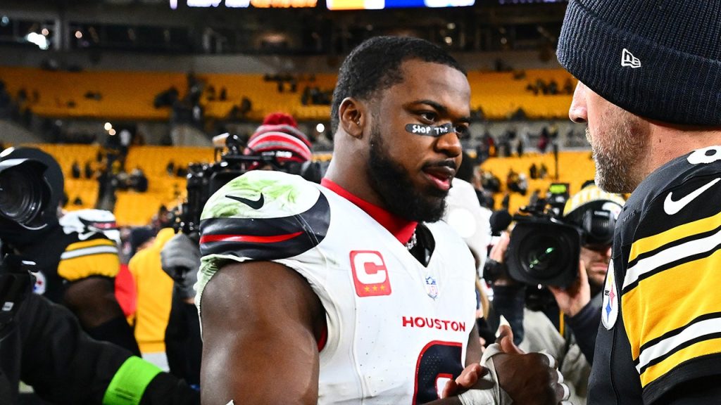 Texans' Azeez al-Shaair penalized for pro-Palestine message on his eyeblack, as per report