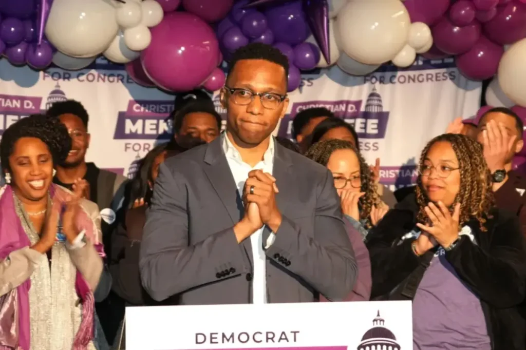 Texas Democrat Christian Menefee secures victory in special election for Rep. Sylvester Turner's open seat.