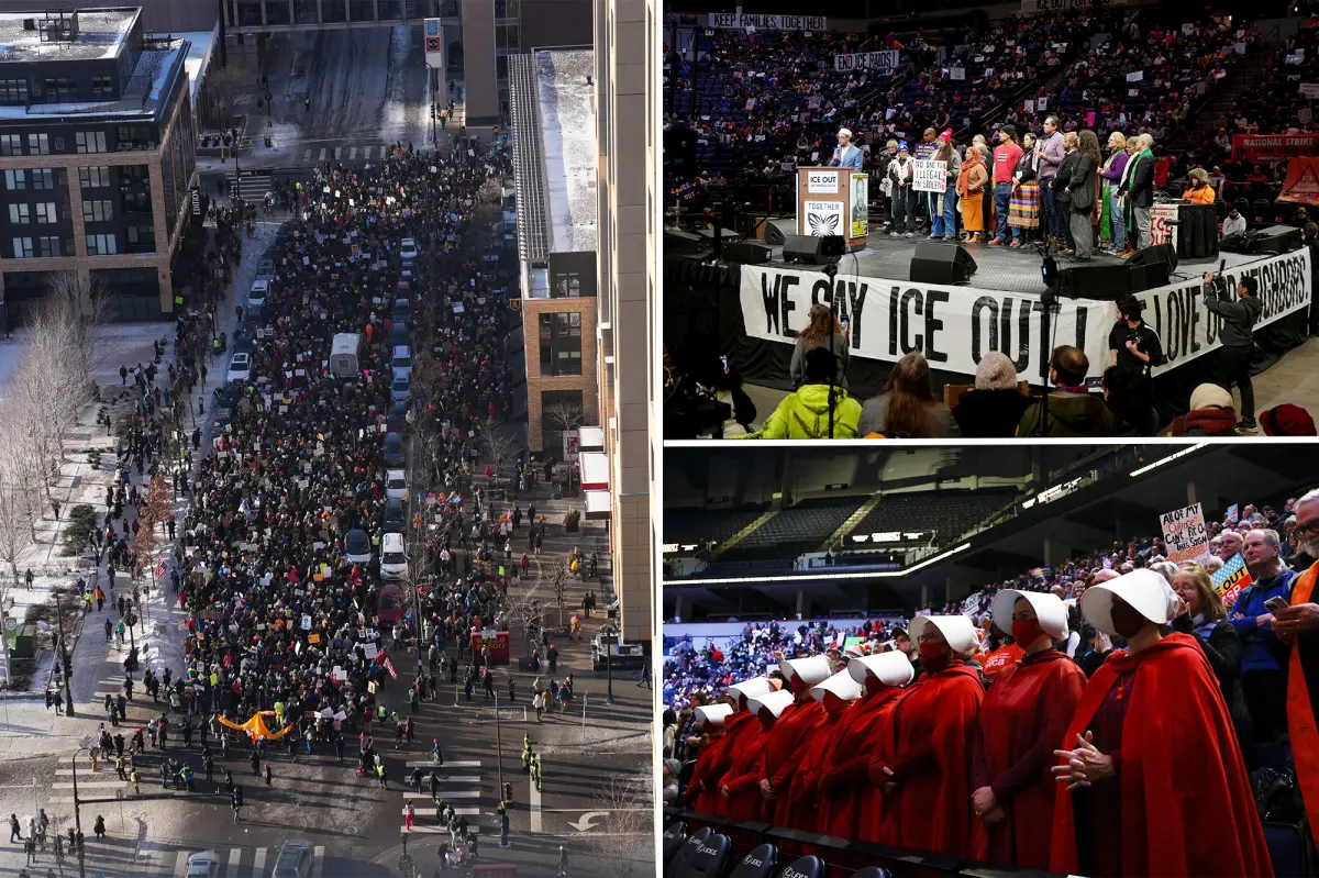 Thousands of demonstrators fill Minneapolis, gathering at Target Center to call for the removal of ICE from Minnesota.