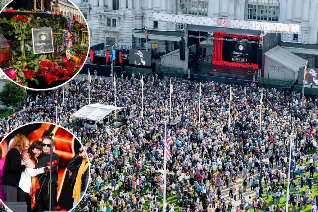 Thousands of fans honored guitarist Bob Weir of the Grateful Dead at a memorial in San Francisco.