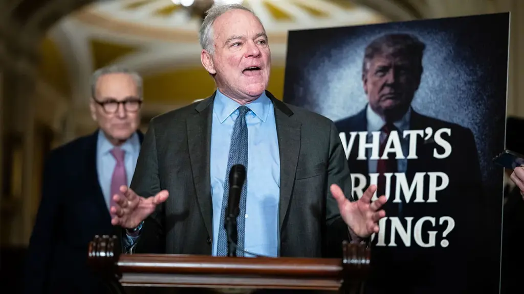 Tim Kaine advocates for a resolution on war powers regarding Trump's military action in Venezuela.