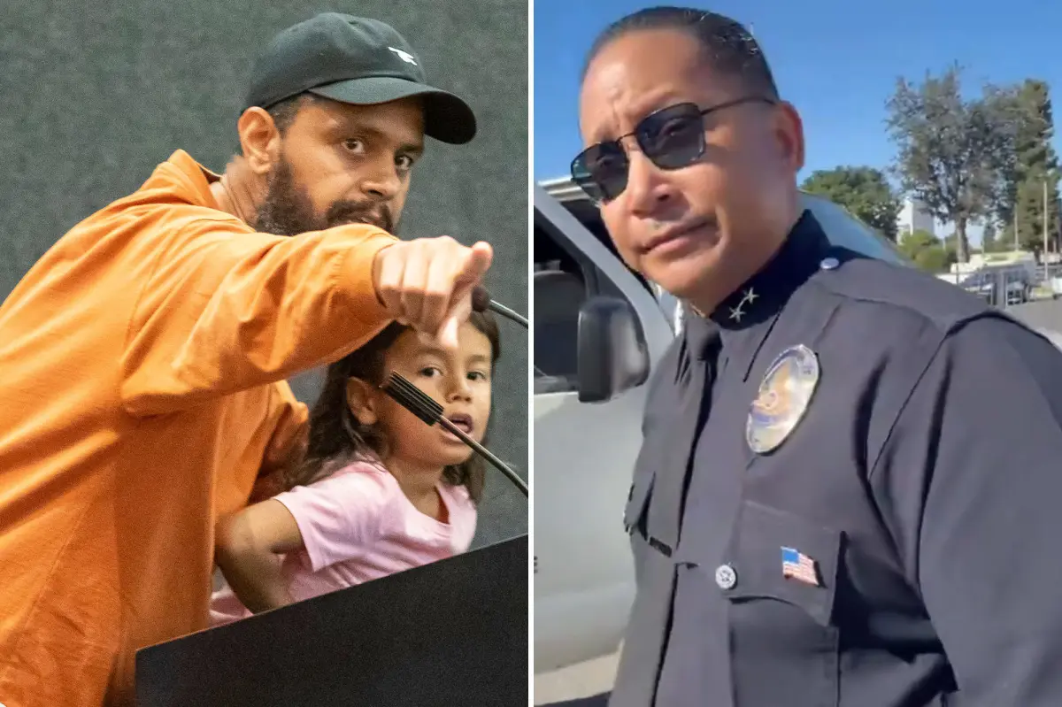Time professional protester Jason Reedy confronts senior officer
