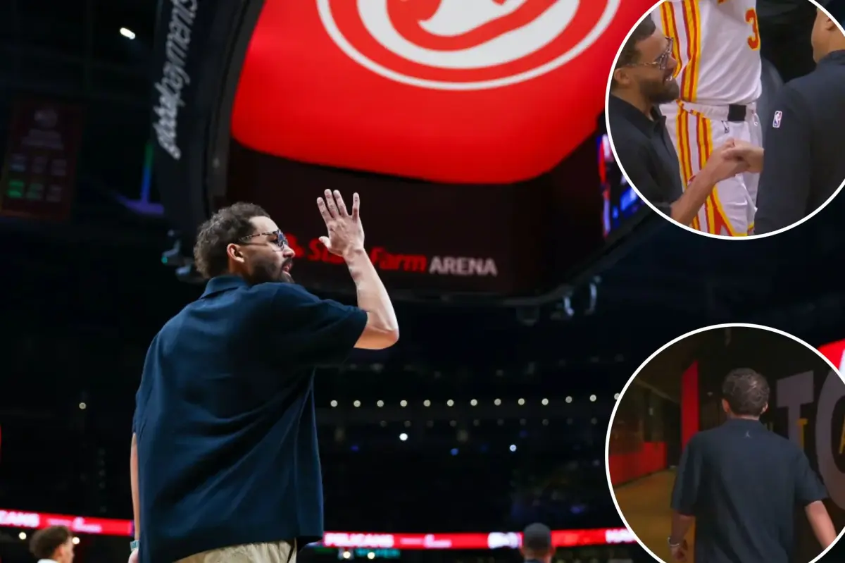 Trae Young bids farewell to the Hawks during the game after being traded to the Wizards