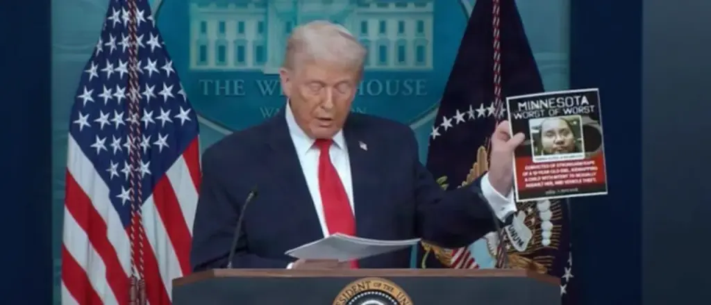 Trump Makes Media Focus on Mugshots of Criminals During Unexpected Briefing
