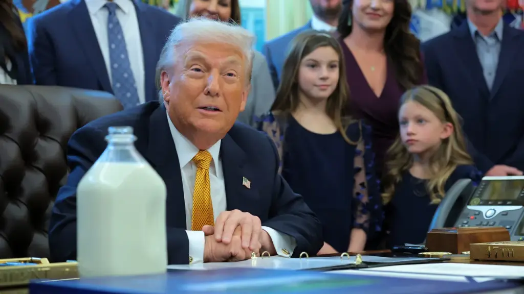 Trump approves legislation to reintroduce whole milk in schools as doctors highlight its advantages