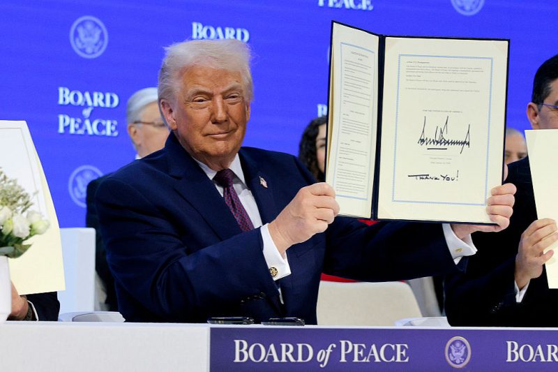 Trump conducts a ceremony to sign the charter establishing his 'Board of Peace'