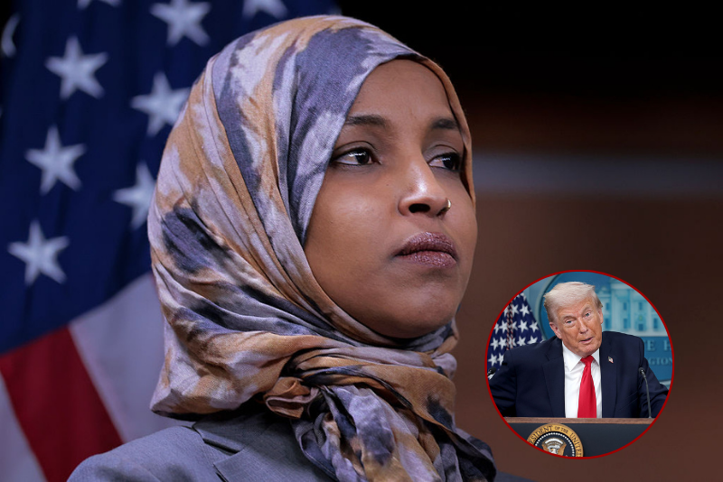 Trump points out Rep. Omar's millions as the GOP investigates her.
