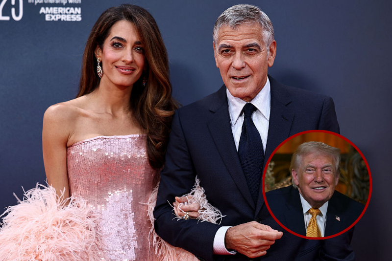 Trump ridicules George Clooney following confirmation of his family's new French citizenship.