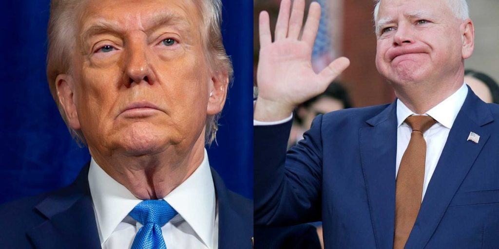 Trump ridicules Tim Walz for ending his re-election bid following fraud claims and then blames other Democrats.