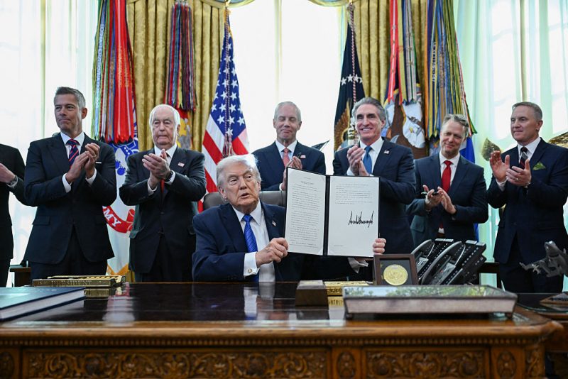 Trump signs an order to begin the Freedom250 grand prix in Washington, D.C.