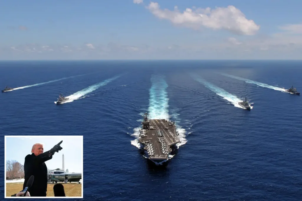 Trump states a large fleet is on its way to Iran and cautions the leaders, saying 'time is limited'