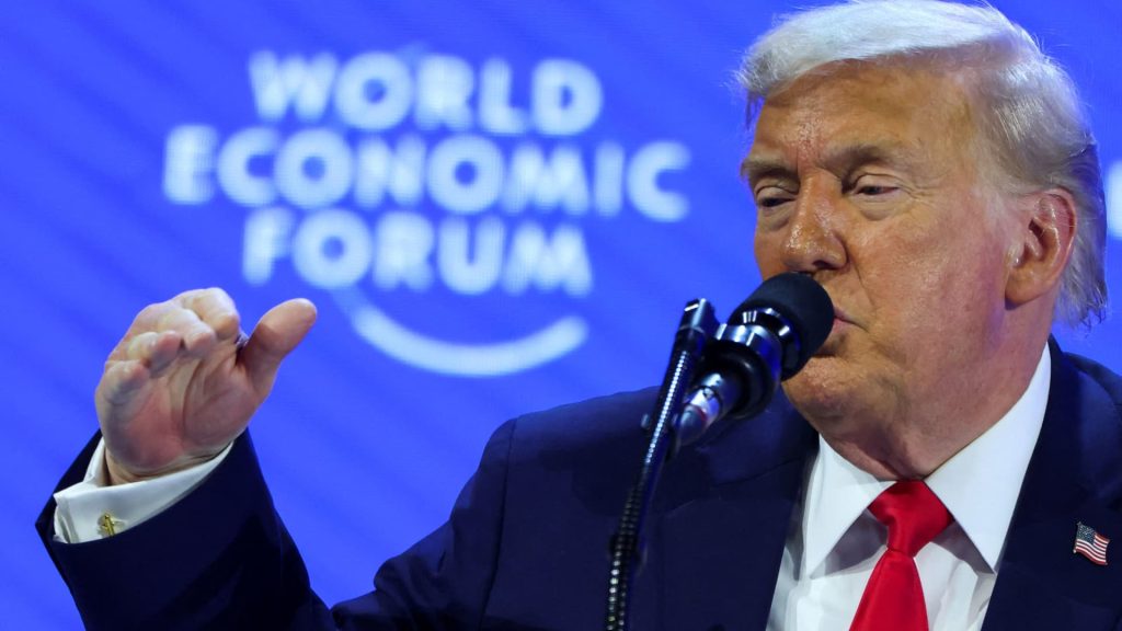 Trump urges Congress to set a 10% limit on credit card interest rates; bank stocks increase.