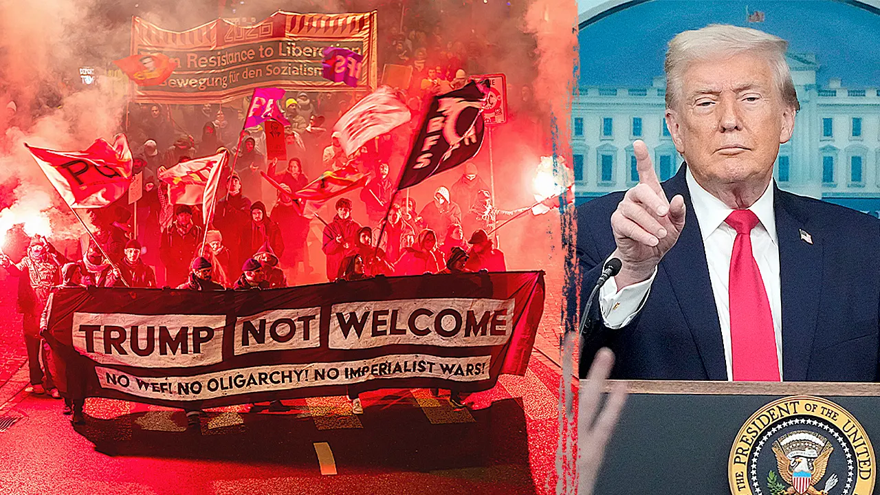 Trump's visit to Davos leads to violent protests and clashes with police in Switzerland