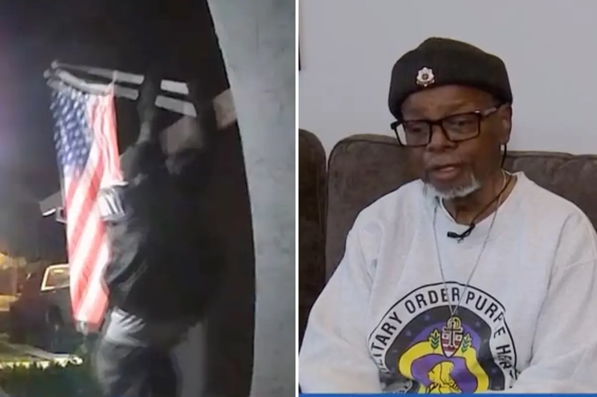 Veteran awarded the Purple Heart feels devastated after someone steals his American flag from his home in California.