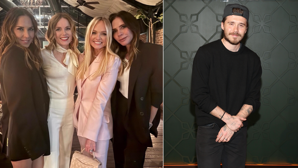 Victoria Beckham comes together with the Spice Girls during a time of distance from her son Brooklyn.
