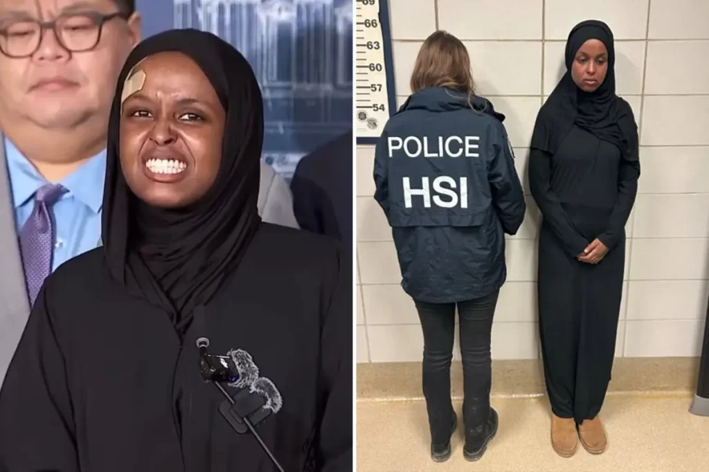 Viral Somali woman Nasra Ahmed taken into custody for reportedly being involved in the Minneapolis riot.