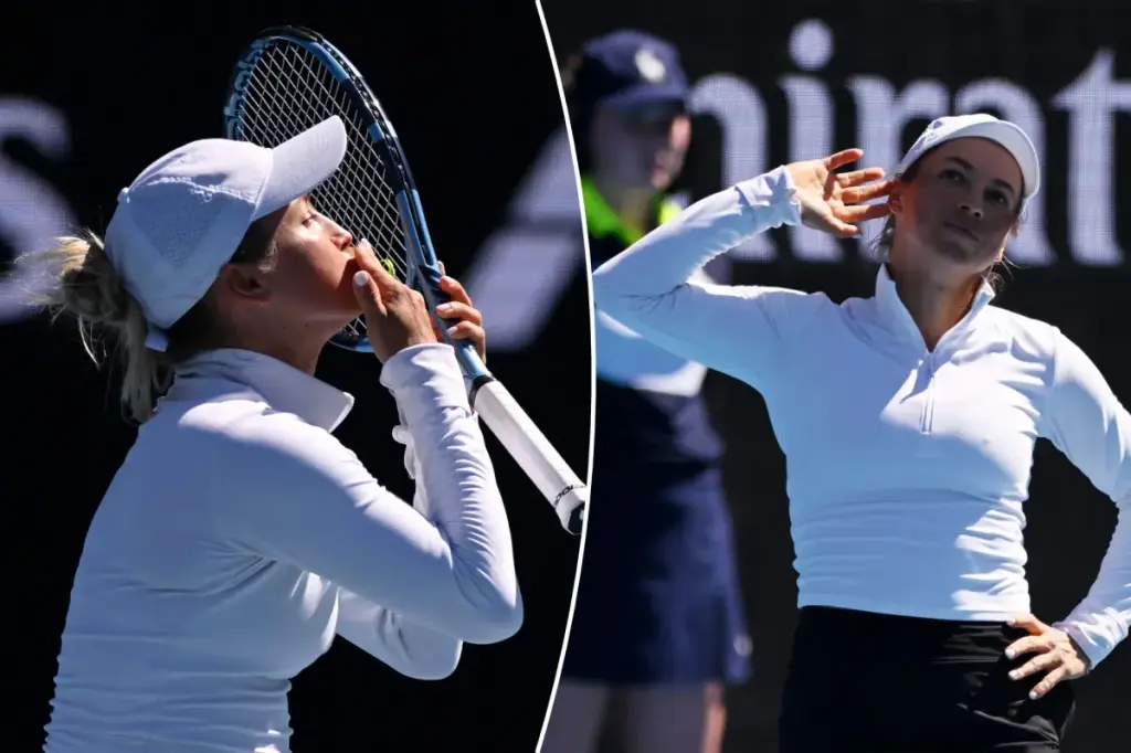 Yulia Putintseva teases the lively Australian Open audience in an intense post-match moment