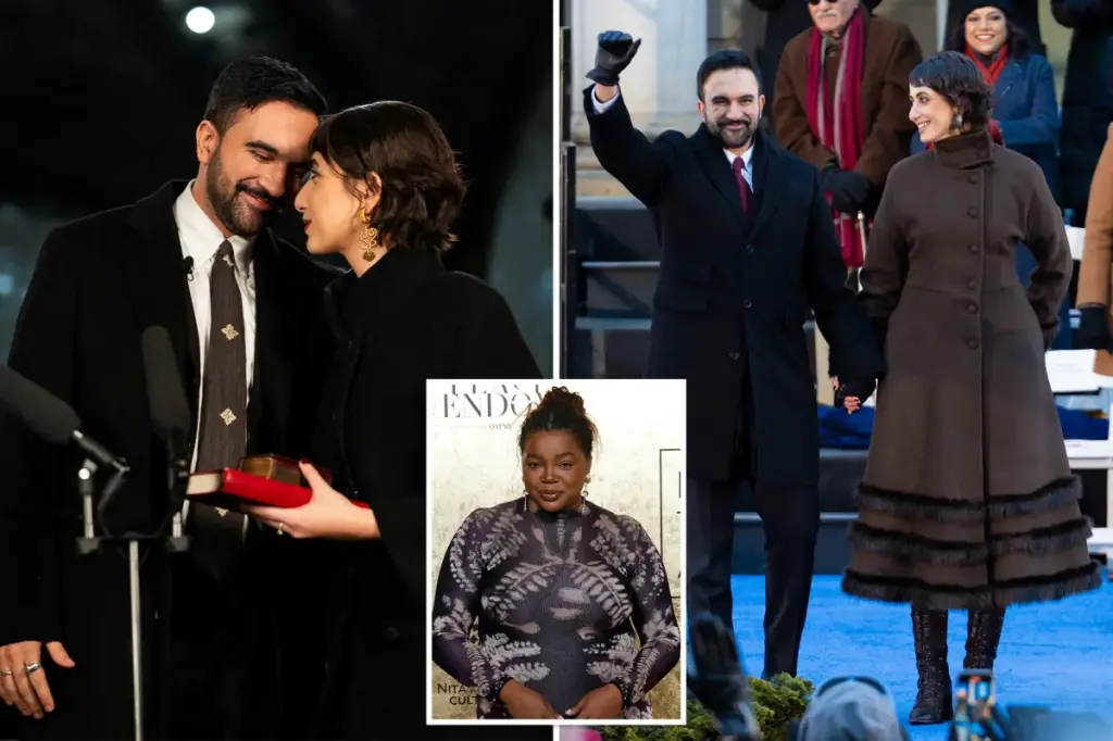 Zohran Mamdani and his wife Rama Duwaji dressed for the inauguration by stylist Gabriella Karefa-Johnson.