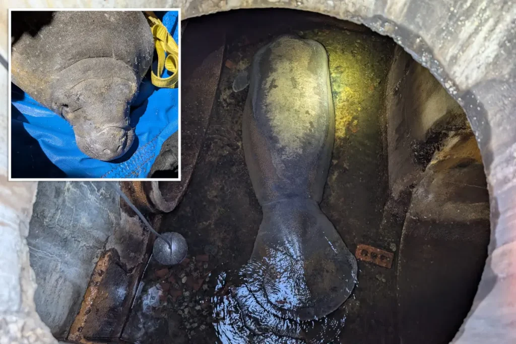 400-pound manatee rescued from a Florida storm drain is now healing at SeaWorld Orlando