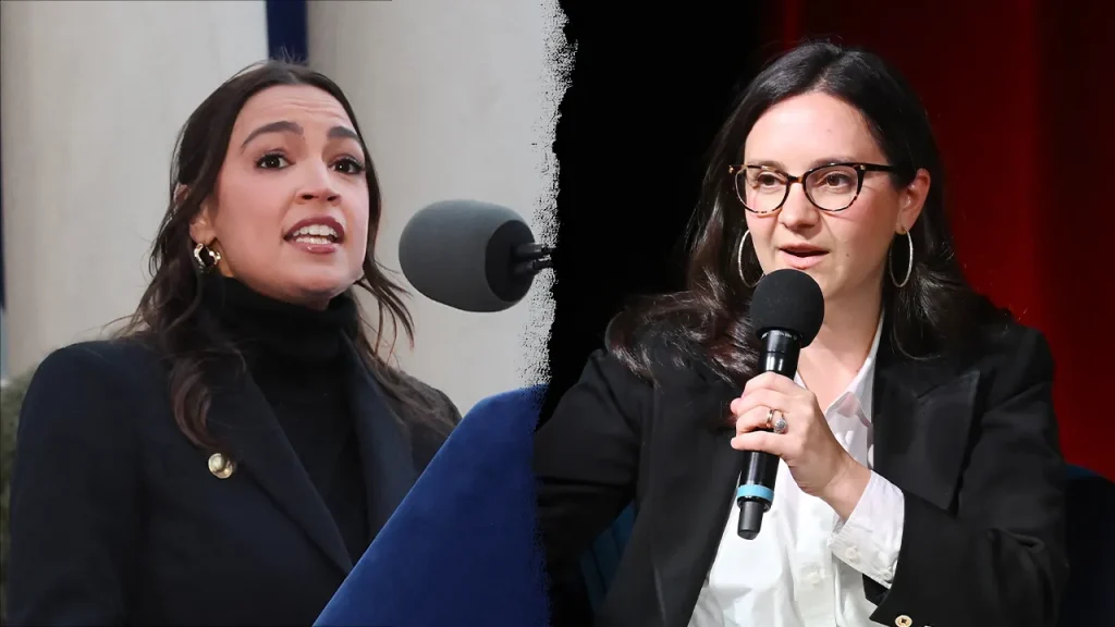 Alexandria Ocasio-Cortez confronts CBS editor Bari Weiss.