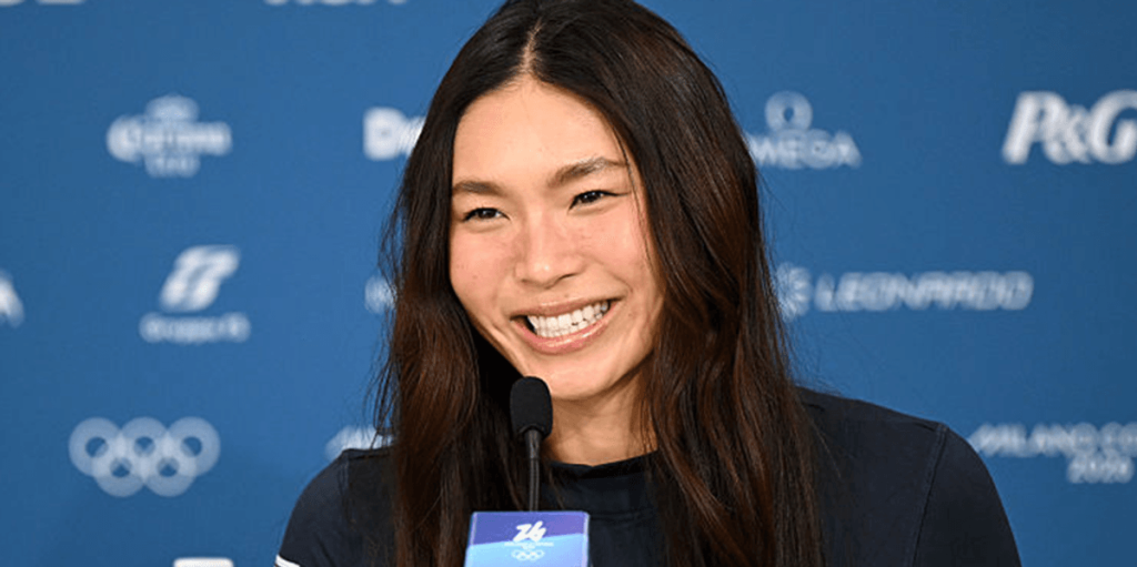 American snowboarder stays firm on representing the USA despite provocative question.