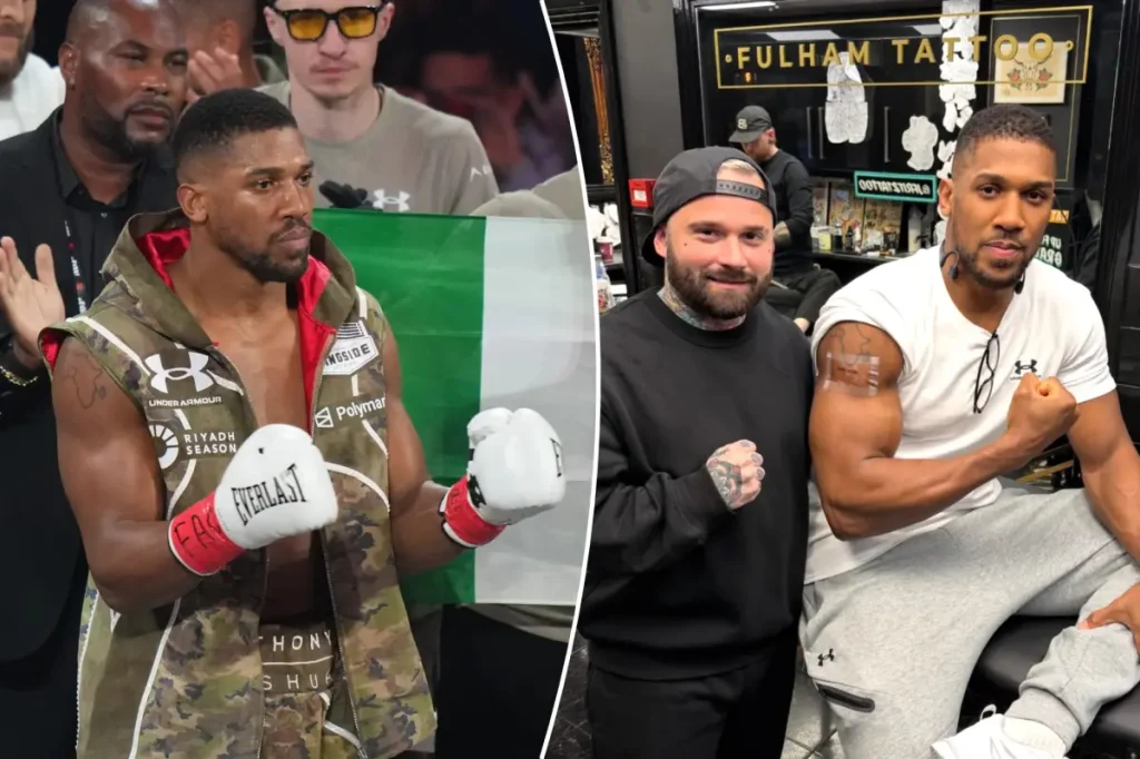 Anthony Joshua honors friends lost in crash with new tattoo