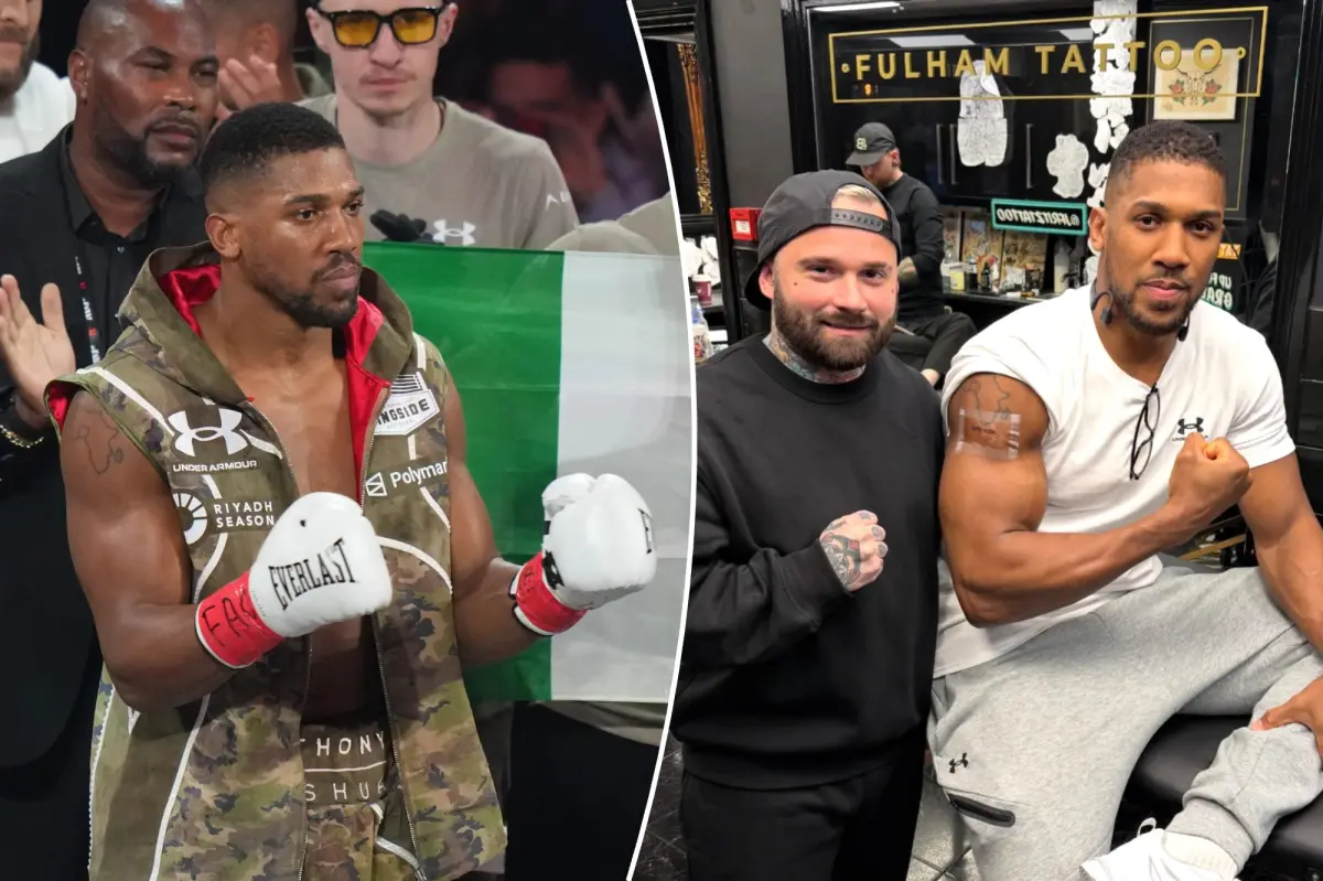 Anthony Joshua honors friends lost in crash with new tattoo