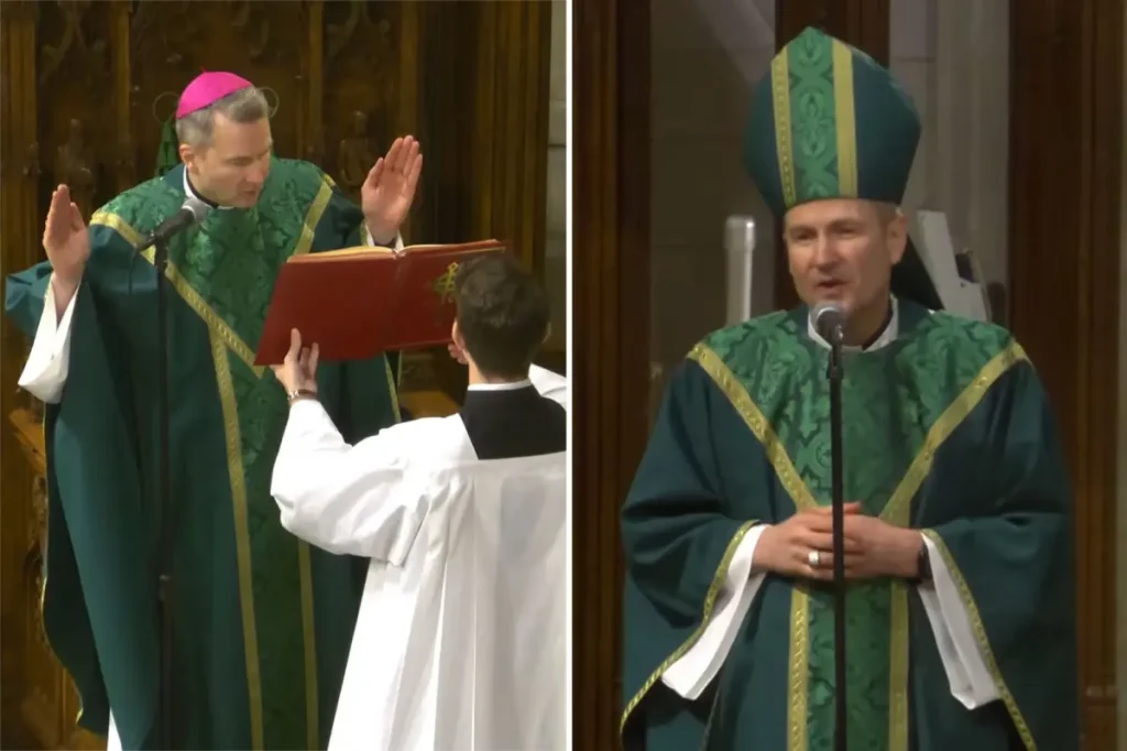 Archbishop Ronald Hicks recognizes NYC competitors during Sunday Mass