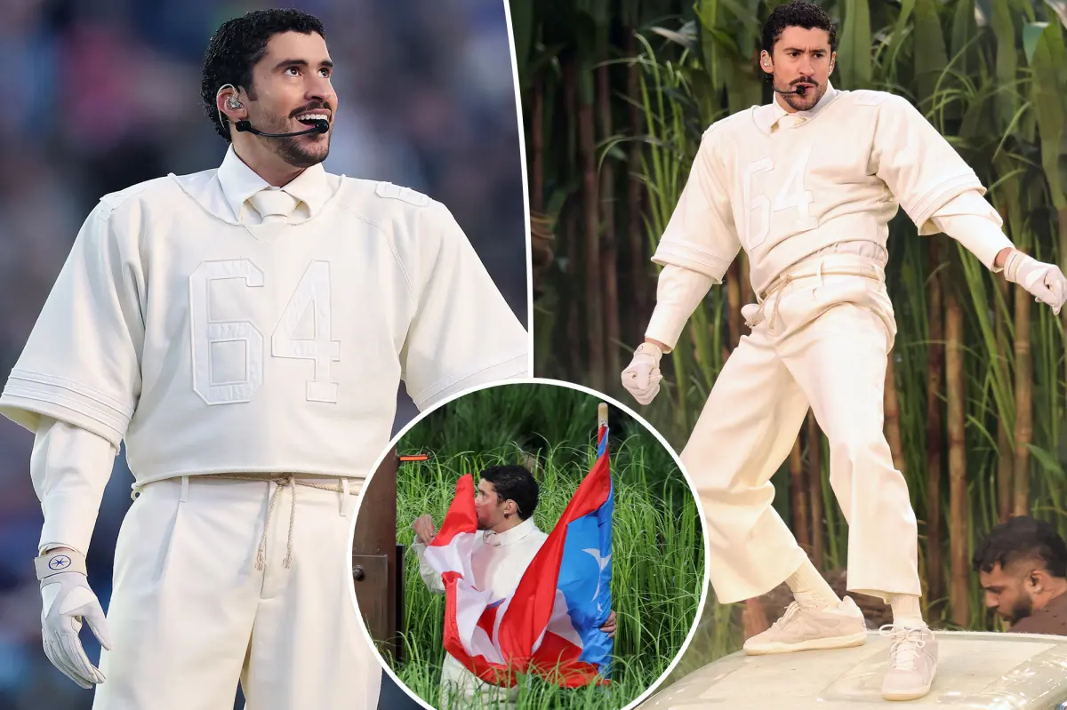 Bad Bunny honors Puerto Rico during a star-studded Super Bowl halftime show performance