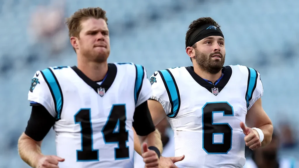 Baker Mayfield reflects on his time with the Panthers alongside Sam Darnold