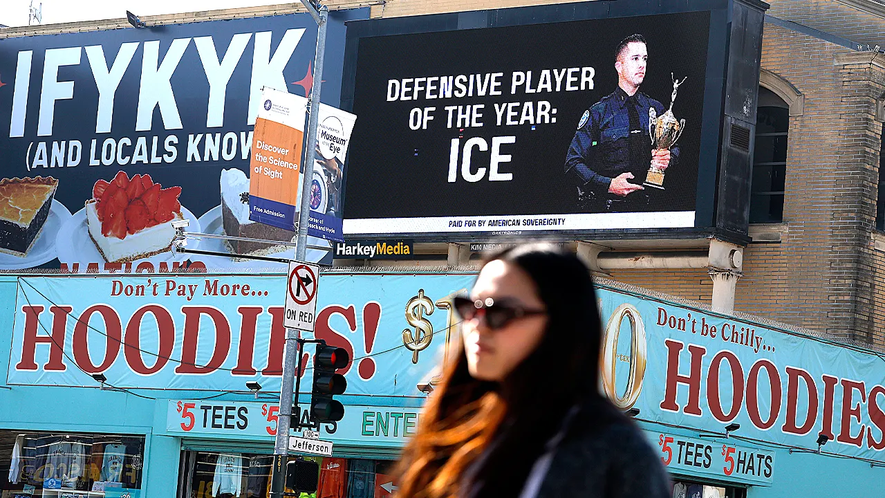Billboard supporting ICE shows up in San Francisco before Super Bowl LX