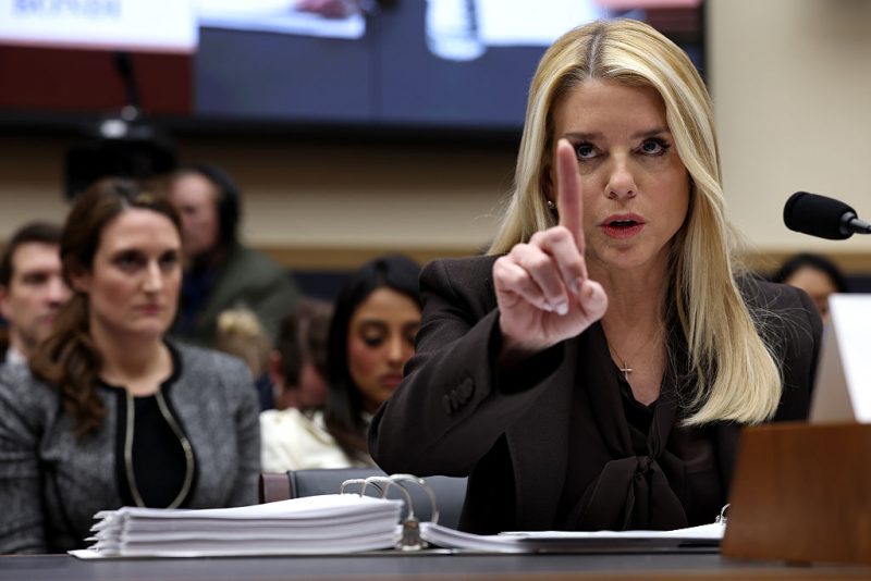 Bondi supports the release of Epstein files by the DOJ despite Democrat criticism during House hearing.