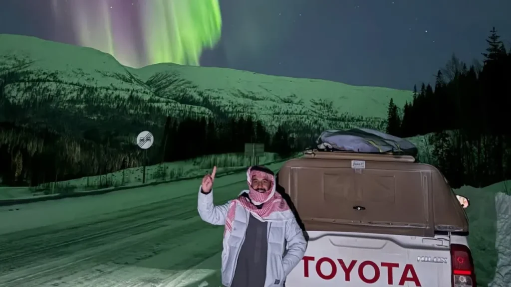 Brave explorer travels 5,600 miles to Norway for a remarkable journey to see the northern lights