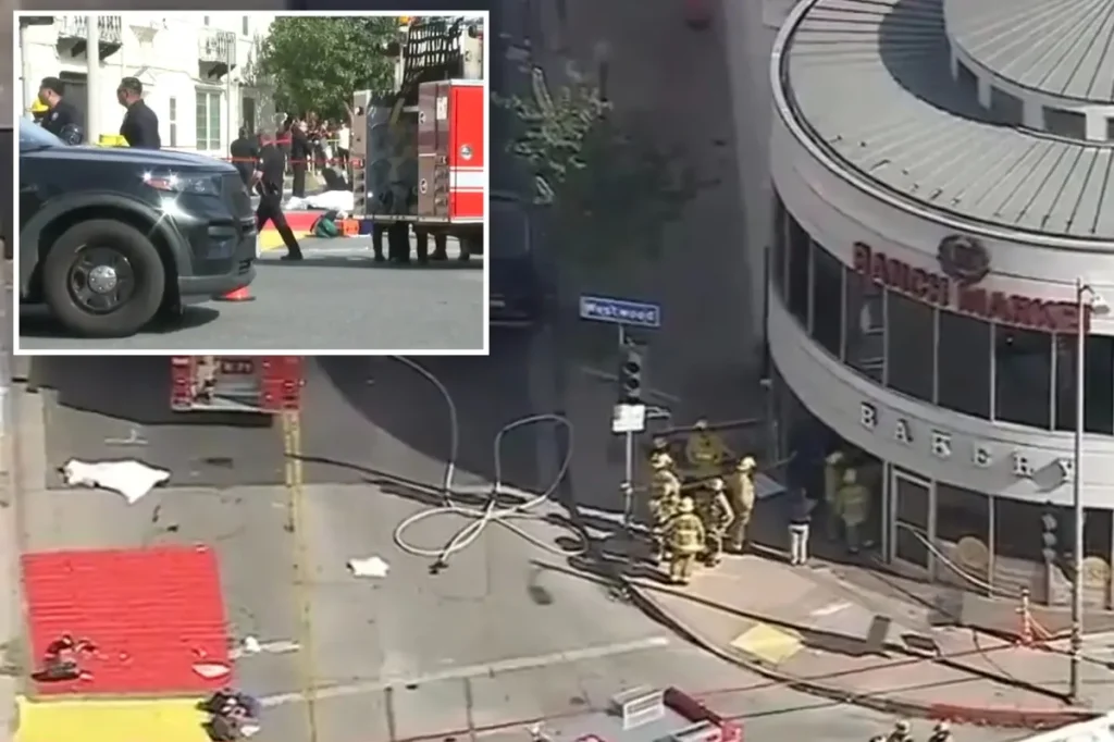 Car crashes into grocery store in Westwood, resulting in at least 3 deaths.