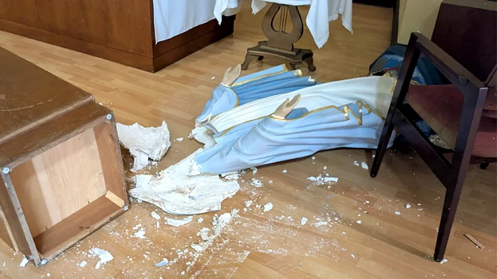 Catholic school states that vandalism resulted in harm extending beyond just physical damage.