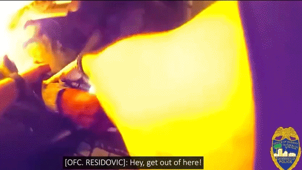 Deputy in bodycam footage rescues woman from burning vehicle after it was stolen.