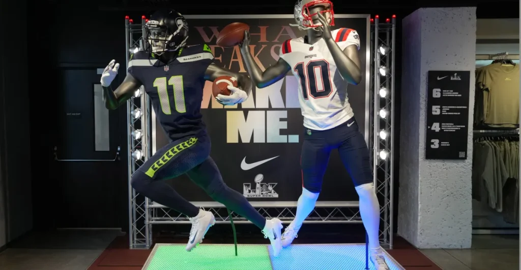 Details about the uniform patches for the Patriots and Seahawks in Super Bowl 2026