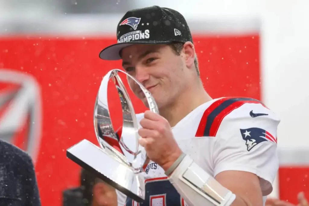 Drake Maye's emergence with the Patriots places him in remarkable Super Bowl history