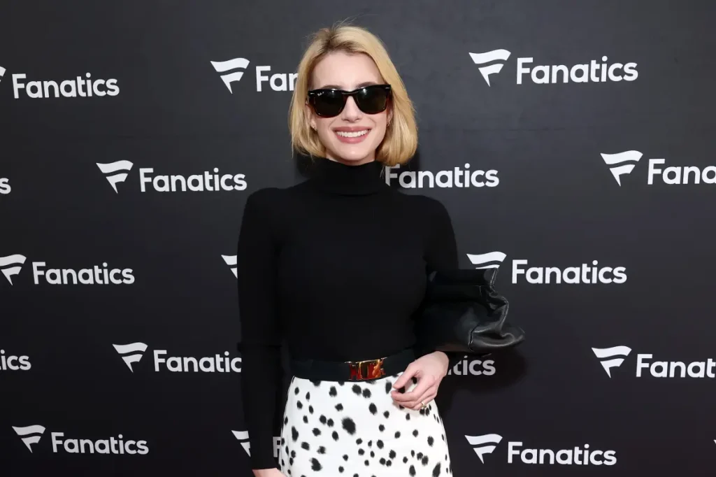 Emma Roberts showcased her unique hobby at the Super Bowl.