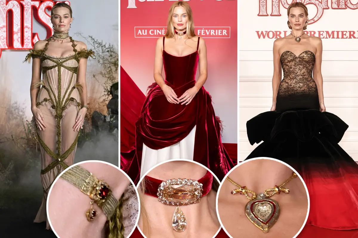 Everything you need to know about Margot Robbie's stunning jewelry during the 'Wuthering Heights' press tour