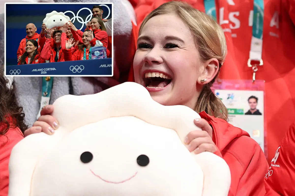 Fans of the Olympics hurry to purchase the Poland pierogi stuffed toy.
