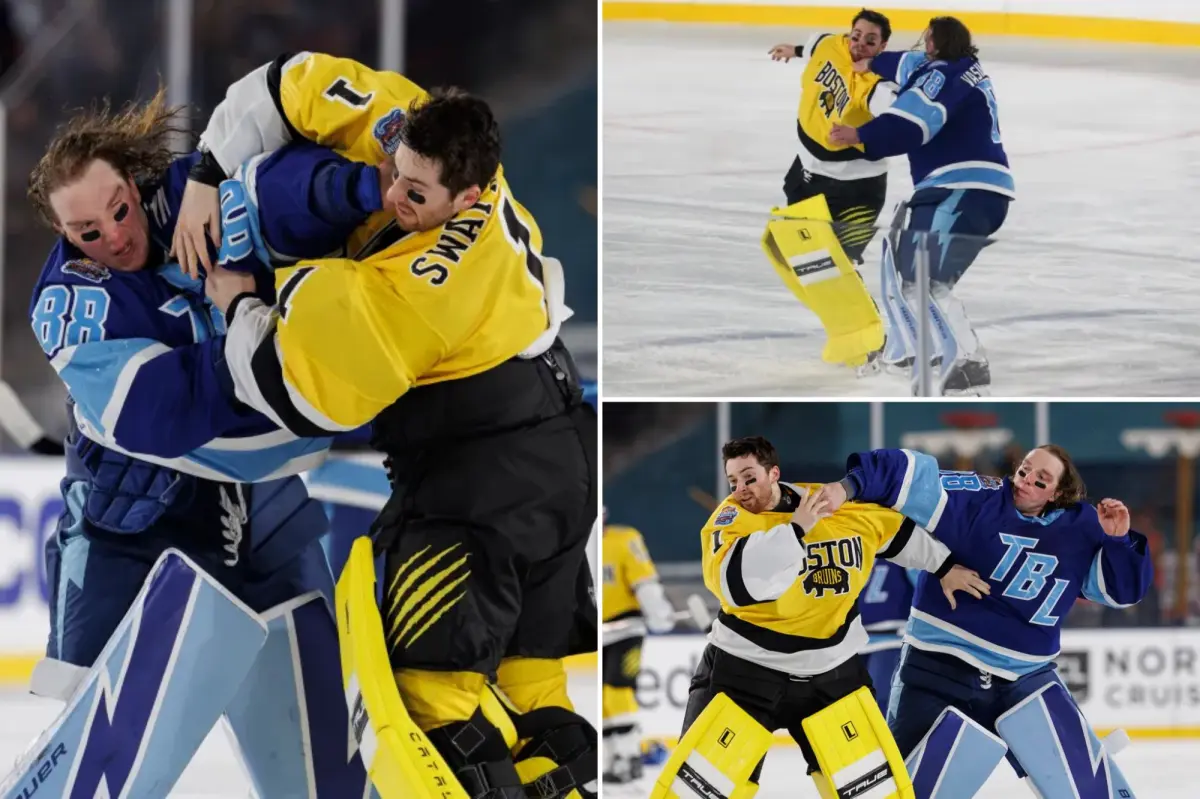 Goalies from Bruins and Lightning clash at NHL Stadium Series game
