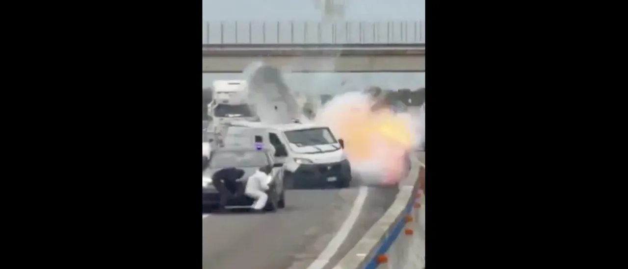 Gunmen Assault Armored Van In Dramatic Highway Heist Like Something From a Movie