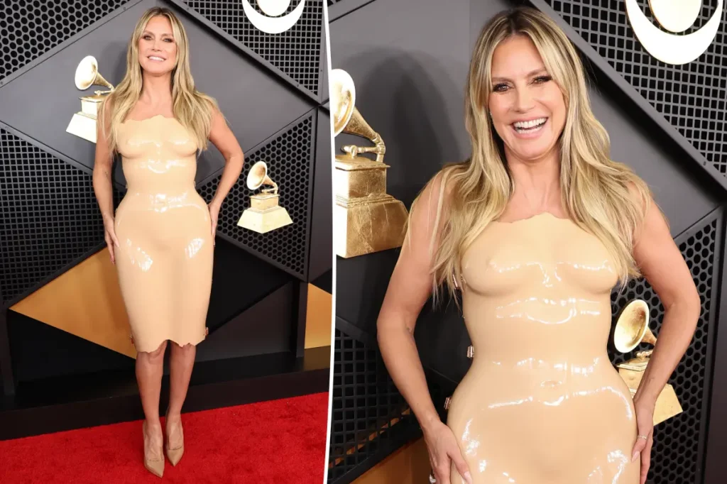 Heidi Klum embodies a real-life Barbie at the Grammys 2026 red carpet.