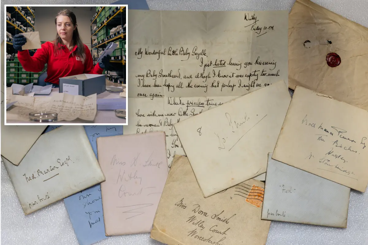 Hidden love letters discovered in a shoebox uncover a secret century-old romance involving a married heiress and an officer.