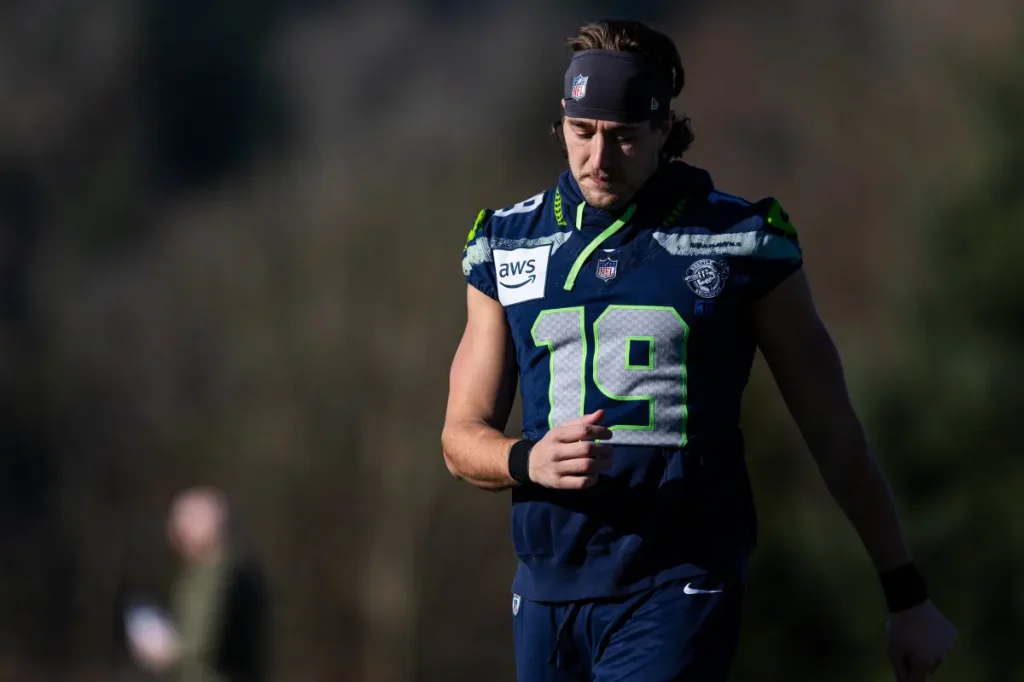 Jake Bobo of the Seahawks will compete in Super Bowl 60 against the Patriots.